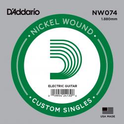 Nickel Wound Отдельная струна для электрогитары, никелированная, .074 D'ADDARIO NW074