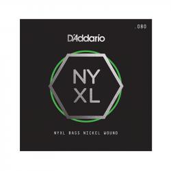 NYXL Отдельная струна для бас-гитары, никелированная, 080 D'ADDARIO NYXLB080