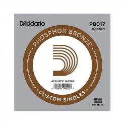 Phosphor Bronze Отдельная струна для акустической гитары, фосфорная бронза, .017 D'ADDARIO PB017