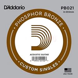 Phosphor Bronze Отдельная струна для акустической гитары, фосфорная бронза, .021 D'ADDARIO PB021