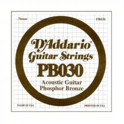Phosphor Bronze Отдельная струна для акустической гитары, фосфорная бронза, .030 D'ADDARIO PB030