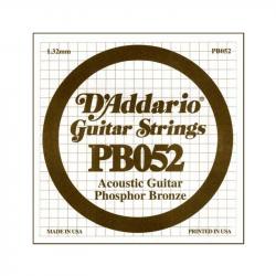 Phosphor Bronze Отдельная струна для акустической гитары, фосфорная бронза, .052 D'ADDARIO PB052