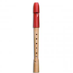 PRIMA Блокфлейта сопрано, красный пластик/дерево, барочная система MOLLENHAUER 1074