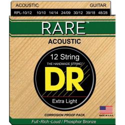 RARE Комплект струн для12-струнной акустической гитары DR STRINGS RPL-10/12