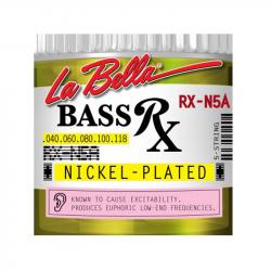 RX – Nickel Комплект струн для 5-струнной бас-гитары, никелированные, 40-118 LA BELLA RX-N5A