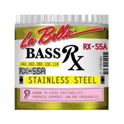 RX – Stainless Комплект струн для 5-струнной бас-гитары, нерж.сталь, 40-118 LA BELLA RX-S5A
