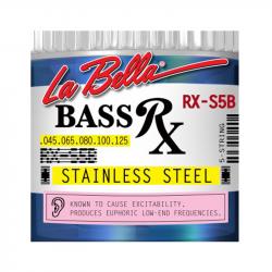 RX – Stainless Комплект струн для 5-струнной бас-гитары, нерж.сталь, 45-125 LA BELLA RX-S5B