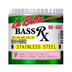RX – Stainless Комплект струн для 5-струнной бас-гитары, нерж.сталь, 45-130 LA BELLA RX-S5C