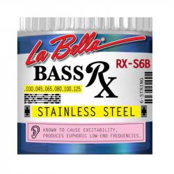 RX – Stainless Комплект струн для 6-струнной бас-гитары, нерж.сталь, 30-125 LA BELLA RX-S6B