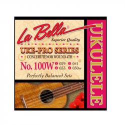 Uke-Pro Комплект струн для концертного и тенор укулеле, оплетка 4-ой струны LA BELLA 100W
