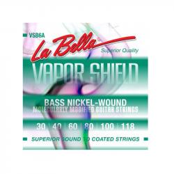 Vapor Shield  Комплект струн для 6-струнной бас-гитары, никелированные, 30-118 LA BELLA VSB6A