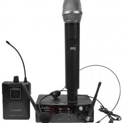 Двухканальная радиосистема с ручным передатчиком и головным микрофоном LAudio PRO2-MH