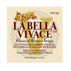 Комплект струн для классической гитары, карбон/посеребренные, среднее натяжение LA BELLA VIV-M