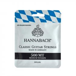 Комплект струн для классической гитары, посеребренная медь, среднее натяжение, HANNABACH 500MT