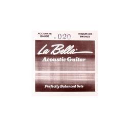 Отдельная струна для акустической гитары, 020, фосфорная бронза LA BELLA PW020