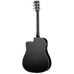 Электро-акустическая гитара, с вырезом, черная CARAYA F641EQ-BK