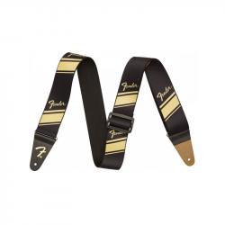 Гитарный ремень цвет чёрный/золотистый FENDER 2 COMPETITION STRIPE STRAP GOLD