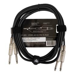 Готовый компонентный кабель разъёмы 2 mono jack x 2 mono jack длина 3 м чёрный ROCKDALE DC007-3M