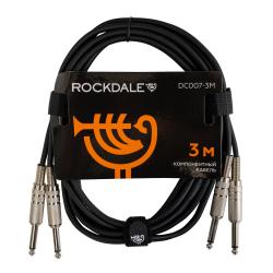 Готовый компонентный кабель разъёмы 2 mono jack x 2 mono jack длина 3 м чёрный ROCKDALE DC007-3M