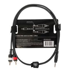 Готовый компонентный кабель разъёмы stereo mini jack папа (35) x 2 RCA д 1 м чёрный ROCKDALE XC-001-1M