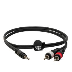 Готовый компонентный кабель разъёмы stereo mini jack папа (35) x 2 RCA д 1 м чёрный ROCKDALE XC-001-1M