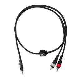 Готовый компонентный кабель разъёмы stereo mini jack папа (35) x 2 RCA д 1 м чёрный ROCKDALE XC-001-1M