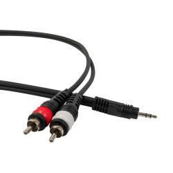 Готовый компонентный кабель разъёмы stereo mini jack папа (35) x 2 RCA д 1 м чёрный ROCKDALE XC-001-1M