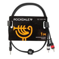 Готовый компонентный кабель разъёмы stereo mini jack папа (35) x 2 RCA д 1 м чёрный ROCKDALE XC-001-1M