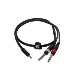 Готовый компонентный кабель разъёмы stereo mini jack папа x 2 mono jack папа длина 1 м ROCKDALE XC-002-1M