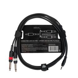 Готовый компонентный кабель разъёмы stereo mini jack папа x 2 mono jack папа длина 2 м ROCKDALE XC-002-2M