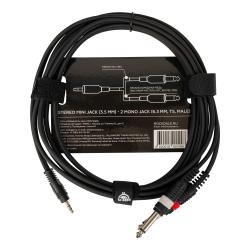 Готовый компонентный кабель разъёмы stereo mini jack папа x 2 mono jack папа длина 3 м ROCKDALE XC-002-3M