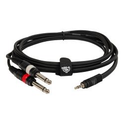 Готовый компонентный кабель разъёмы stereo mini jack папа x 2 mono jack папа длина 3 м ROCKDALE XC-002-3M