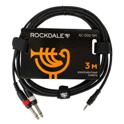 Готовый компонентный кабель разъёмы stereo mini jack папа x 2 mono jack папа длина 3 м ROCKDALE XC-002-3M