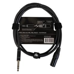 Готовый микрофонный кабель разъёмы XLR male X stereo jack male длина 2 м чёрный ROCKDALE XJ001-2M