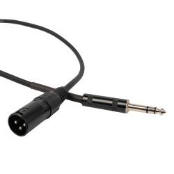 Готовый микрофонный кабель разъёмы XLR male X stereo jack male длина 2 м чёрный ROCKDALE XJ001-2M