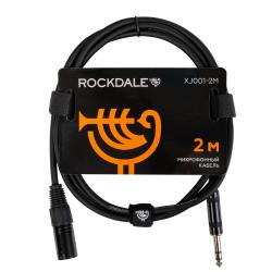 Готовый микрофонный кабель разъёмы XLR male X stereo jack male длина 2 м чёрный ROCKDALE XJ001-2M