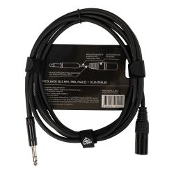 Готовый микрофонный кабель разъёмы XLR male X stereo jack male длина 3 м чёрный ROCKDALE XJ001-3M