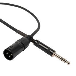 Готовый микрофонный кабель разъёмы XLR male X stereo jack male длина 3 м чёрный ROCKDALE XJ001-3M