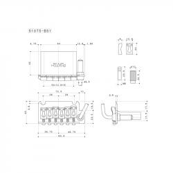 Тремоло на 2-х опорах с латунными седлами, FST блок, черное GOTOH 510T-BS1B