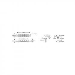 Бридж с широкими опорами, замковый, с канавками под струны, никель TONEPROS T3BT-N