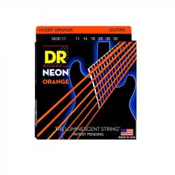Комплект струн для электрогитары, никелированные, с покрытием, 11-50 DR STRINGS NOE-11 Neon Orange 