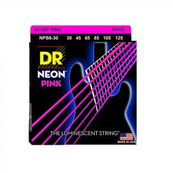 Комплект струн для 6-струнной бас-гитары, никелированные, с покрытием, 30-125 DR STRINGS NPB6-30 Neon Pink 