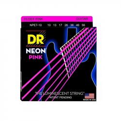 Комплект струн для 7-струнной электрогитары, никелированные, с покрытием, 10-56 DR STRINGS NPE7-10 Neon Pink 