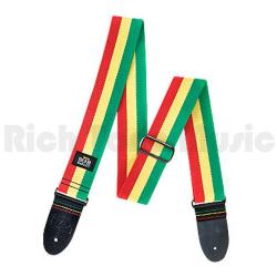 Ремень гитарный, конопля, рисунок в цветах флага Ямайки DUNLOP BОВ-04 Bob Marley Wide