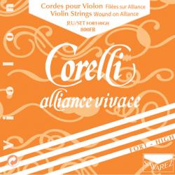 Комплект струн для скрипки, сильное натяжение, шарик SAVAREZ 800FB Corelli Alliance Vivace 