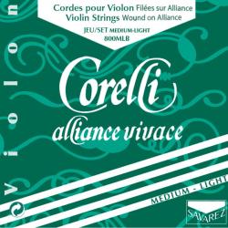 Комплект струн для скрипки, средне легкое натяжение, шарик SAVAREZ 800MLB Corelli Alliance Vivace 