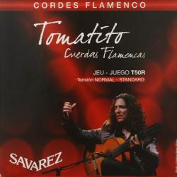 Комплект струн для классической гитары, норм.натяжение, посеребренные SAVAREZ T50R Flamenco Tomatito 