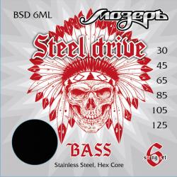 Комплект струн для 6-струнной бас-гитары, сталь, 30-125 МОЗЕРЪ BSD-6ML Steel Drive 