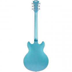Полуакустическая электрогитара, форма mini-335, цвет голубой D'ANGELICO PREMIER MINI DC OT