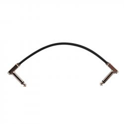 Соединительный кабель плоский, 15 см, угловой джек/угловой джек, чёрный. ERNIE BALL 6226